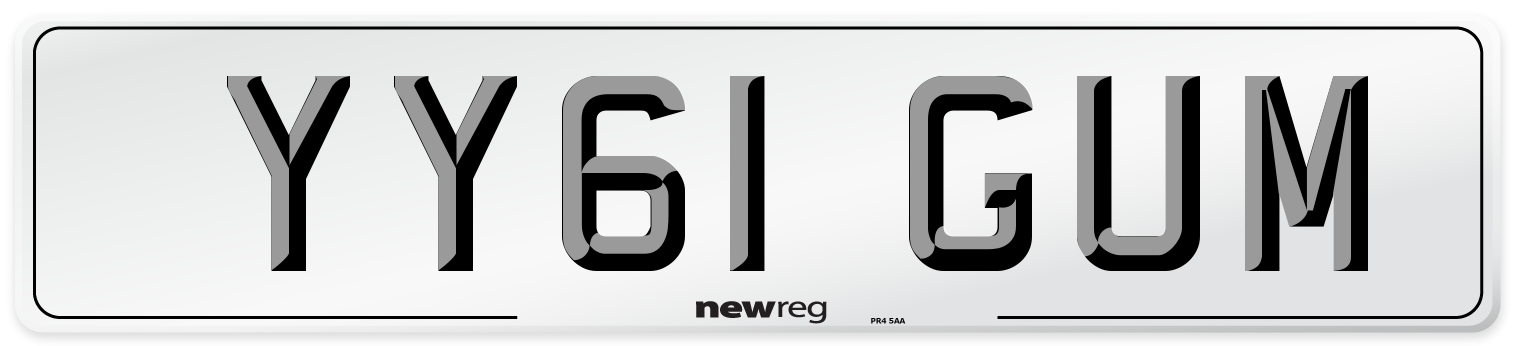 YY61 GUM Number Plate from New Reg